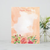 Aquarelle Rose papeterie personnelle (Debout devant)