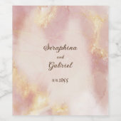 Aquarelle rose paradisiaque Mariage Étiquette bout (Étiquettes simples)