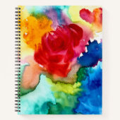 Aquarelle rose pavot art carnet de fleurs (Devant)