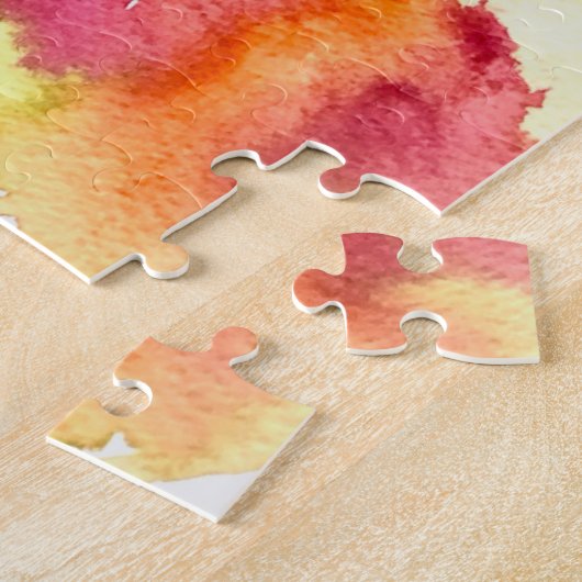 Aquarelle rose pavot art fleur puzzle puzzle (Côté)