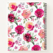 Aquarelle rose Pêche Carnet Floral (Dos)