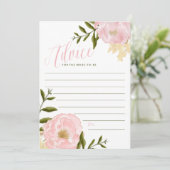 Aquarelle rose Peonies Conseils pour la carte mari (Debout devant)