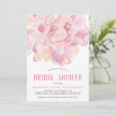 Aquarelle rose Peony Invitation de la douche nupti (Debout devant)