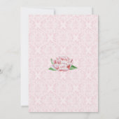 Aquarelle rose Peony Invitations de mariage (Dos)
