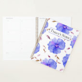 Aquarelle Rose Personnalisée Floral Planner (Devant avec enveloppe)
