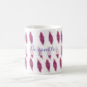 Aquarelle rose Plumes Classique Mug Blanc (Centre)