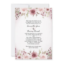 Aquarelle Rose poussiéreuse Faire-part de mariage 