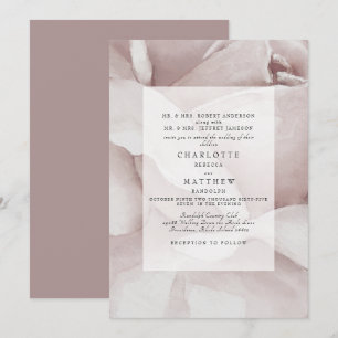 Aquarelle Rose poussiéreuse Faire-part de mariage