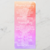 Aquarelle rose, programme de mariage de plage d'ét (Dos)