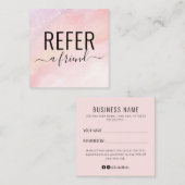 Aquarelle rose Référer Une Carte De Référence Ami (Devant / Derrière)