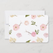 Aquarelle rose romantique Jardin Floral RSVP (Dos)