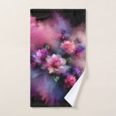 Aquarelle Rose rose et violet Dreamy (Serviette à main)