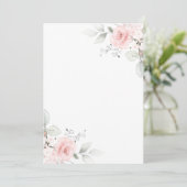 Aquarelle Rose Rose Girl Invitation BLANK (Debout devant)