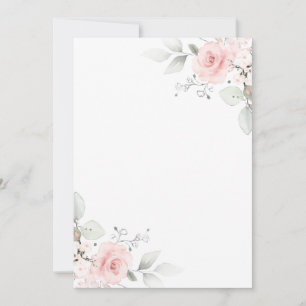 Aquarelle Rose Rose Girl Invitation BLANK