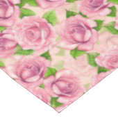Aquarelle rose rose motif nappe (Angle)