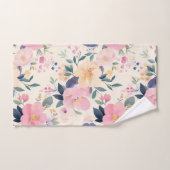Aquarelle rose rose pâle et florale souple (Serviette à main)