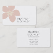 Aquarelle rose rose rose floral Carte de visite mi (Devant / Derrière)