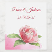 Aquarelle Rose Rose Vin Étiquette (Étiquettes simples)