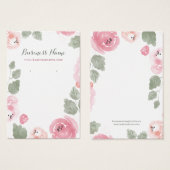 Aquarelle rose Roses Arrière - plans Cartes d'orei (Devant & derrière)