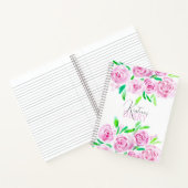 Aquarelle rose Roses avec vert verdoyant Journal d (Intérieur)