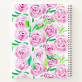 Aquarelle rose Roses avec vert verdoyant Journal d (Dos)