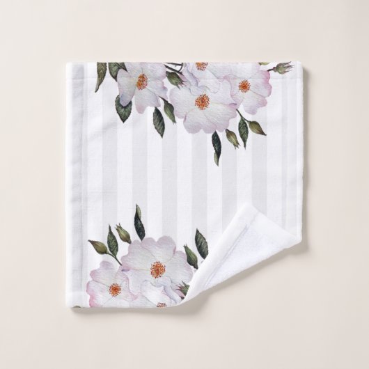 Aquarelle rose roses Ballerina Design floral (Gant de toilette)