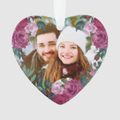 Aquarelle rose Roses Couple Photo Premier Noël (devant)