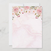 Aquarelle rose Roses Floral Baptême Invitation (Dos)