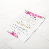 Aquarelle rose Roses Mariage Invitation à huile (Rotation)