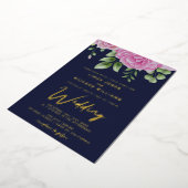 Aquarelle rose Roses Mariage Invitation à huile (Rotation)