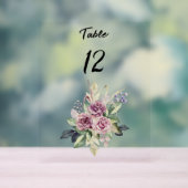 Aquarelle rose roses noir mariage Tableau de siège (Neutre)