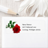 Aquarelle Rose rouge - Étiquettes d'adresse de ret (En situation)