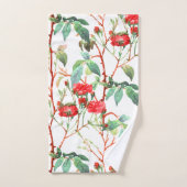Aquarelle rose rouge florale blanche (Serviette à main)