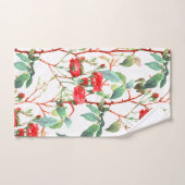 Aquarelle rose rouge florale blanche (Serviette à main)