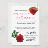 Aquarelle Rose Rouge - Invitation de Mariage (Devant)