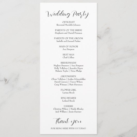 Aquarelle Rose rouge Programme de mariage floral (Dos)