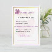 Aquarelle rose rustique élégant mariage carte RSVP (Debout devant)