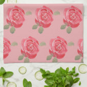 Aquarelle Rose serviette de cuisine (Plié)