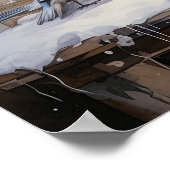 Aquarelle rose Shabby Chic Poster de Noël (Coin)