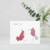 Aquarelle rose simple Carte de remerciements (Debout devant)