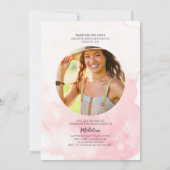 Aquarelle rose Six Photo Graduation Invitation (Dos)