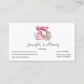 Aquarelle Rose Stand Mixer Carte de visite boulang (Dos)