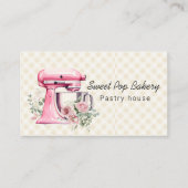 Aquarelle Rose Stand Mixer Carte de visite boulang (Devant)
