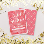 Aquarelle rose sucré 16 Anniversaire Invitation