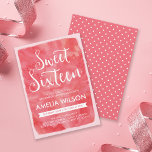 Aquarelle rose sucré 16 Anniversaire Invitation<br><div class="desc">Cette jolie invitation douce 16 d'aquarelle rose est parfaite pour la fille d'anniversaire qui célèbre son sweet sixteen avec une fête d'anniversaire. *Veuillez noter que le filigrane Zazzle qui apparaît dans l'aperçu du zoom n'apparaîtra pas sur le produit imprimé final © Rosewood et Citrus</div>