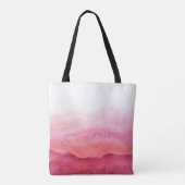 Aquarelle rose Vagues Sac fourre-tout Monogramme (Dos)