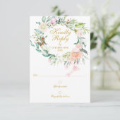 Aquarelle Rose verdure Floral RSVP (Debout devant)