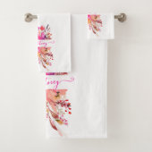 Aquarelle rose vif floral personnalisé (En situation)