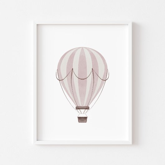 Aquarelle rose vintage comment poster de ballon d'