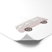 Aquarelle rose vintage mini van poster (Coin)